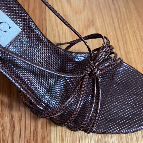 Vintage Isaac Mizrahi Lizard Print Slingback Sandals - Picture 9 of 16